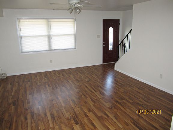 Representative of entry door and living room