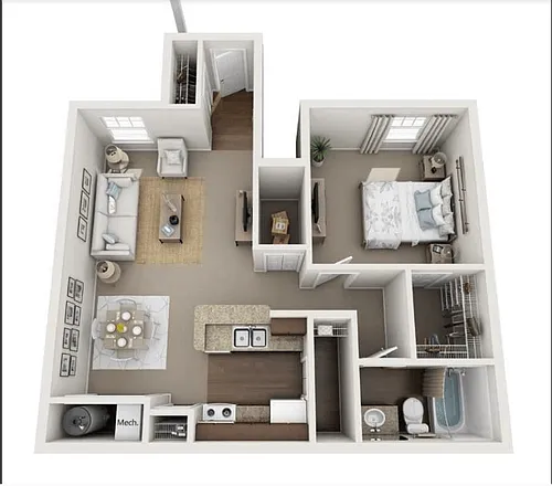 Floor plan 1 bed SC