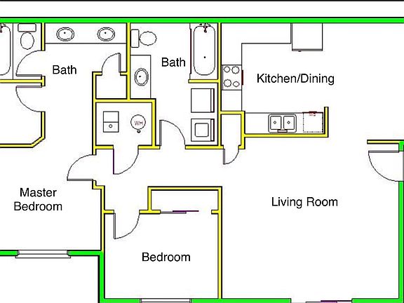 This two bedroom, two bath condo has a very relaxing floor plan.