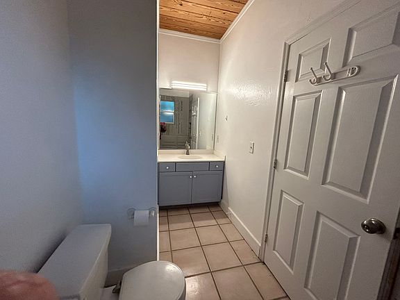 Renovated bathroom with shower.