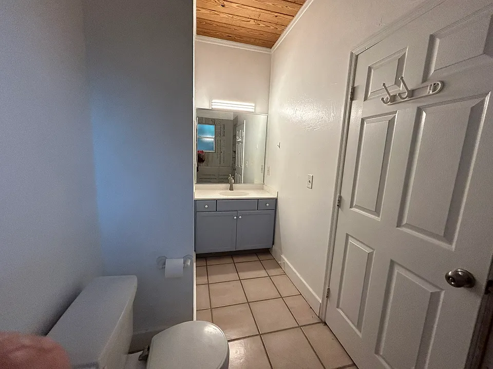 Renovated bathroom with shower.
