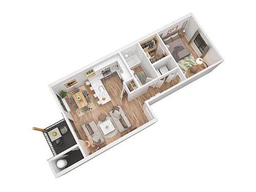 Floor plan Executive 1 Bedroom 1 Bath