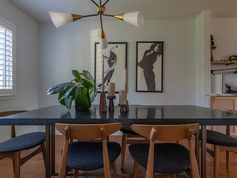Six person dining table