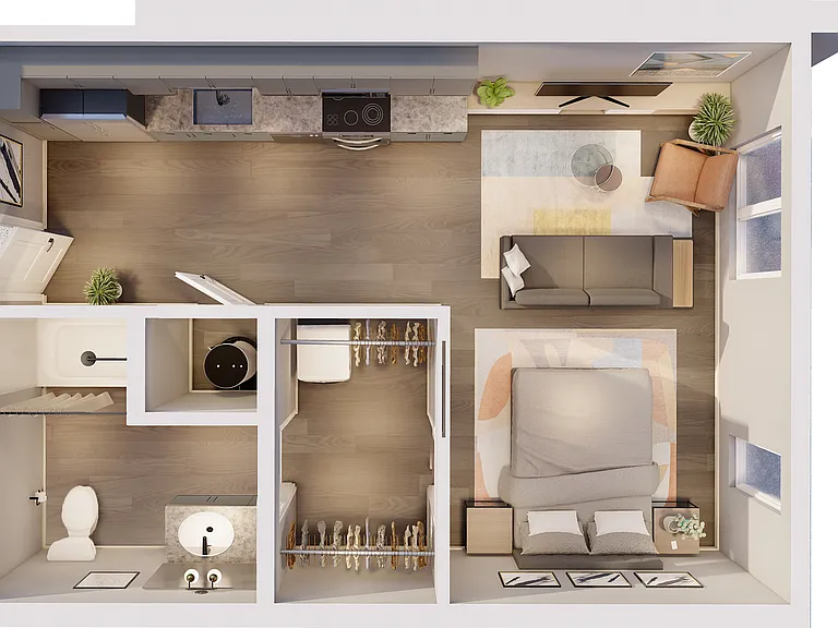 0A ADA Studio Floorplan - 470 SF 0A ADA Studio Floorplan - 470 SF