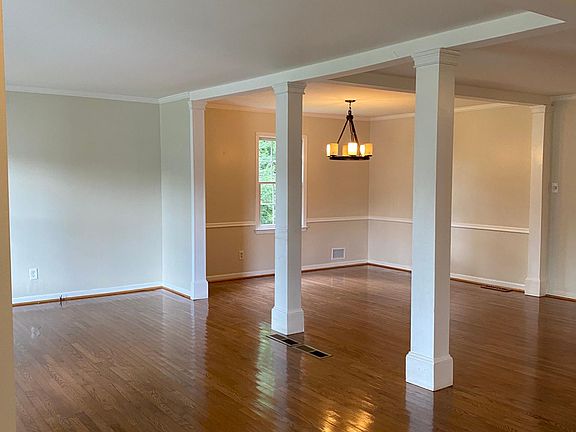 Living room opens to dining room