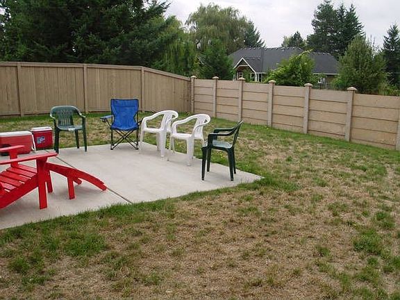 large fenced back yard