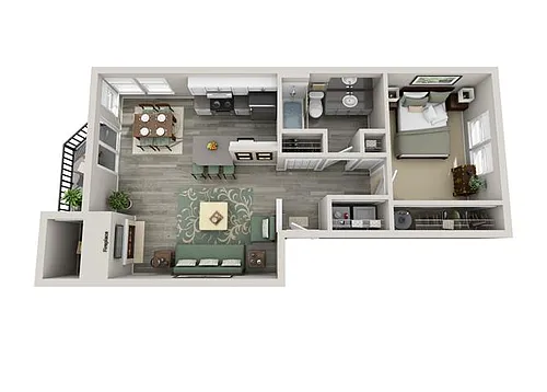 Floor plan 1x1 small