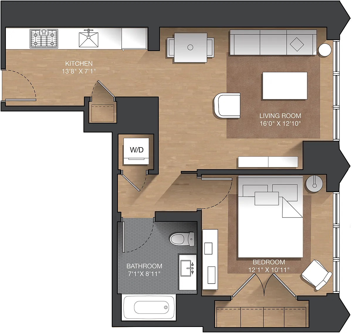 Floor plan J - 1B