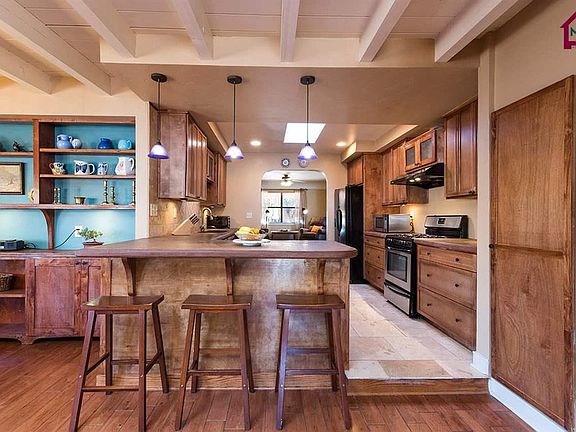 Living room into kitchen