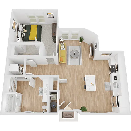 Floor plan A1 | 1 Bed | 1 Bath