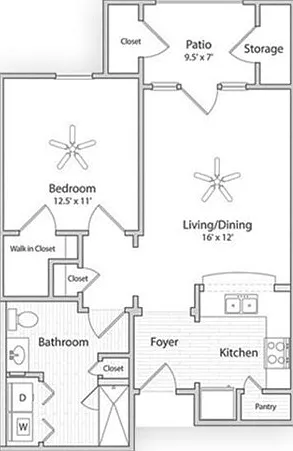 AFWA1 | 2x1 | 695 sq ft AFWA1 | 2x1 | 695 sq ft