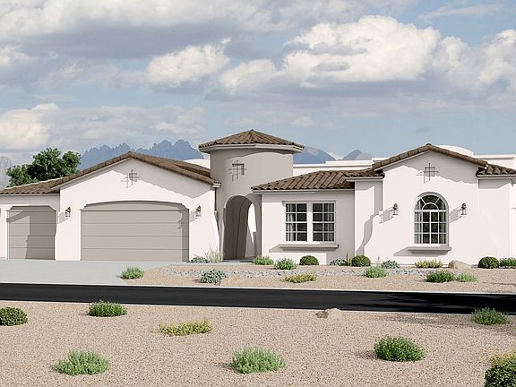 Spanish Elevation 3 Car Garage