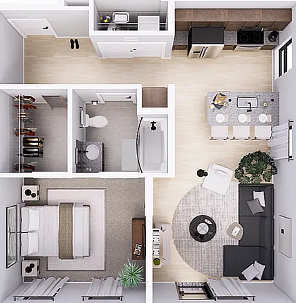 1C Floorplan - 714 No Balcony 1C Floorplan - 714 No Balcony