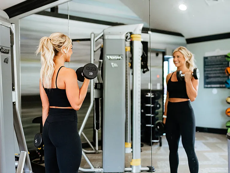 Fitness studio with strength equipment