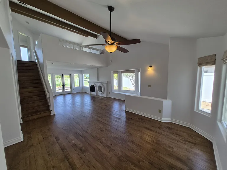 Beautiful wood floors throughout. Wood floor are refinished. New paint, new blinds and update gas fireplace.