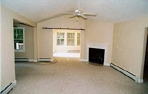 living room with gas firepace