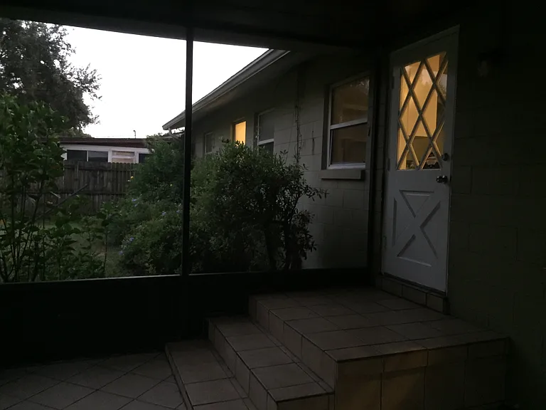 Screened back patio