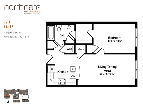 Floor plan 1x1F