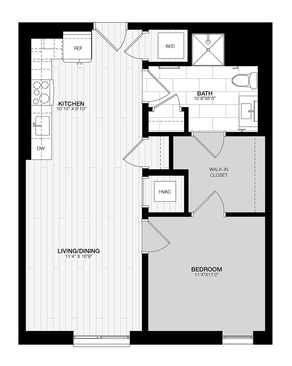 Floor plan 1 Bed/1 Bath-C1