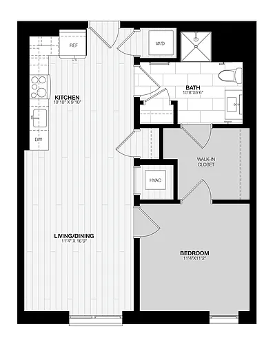 Floor plan 1 Bed/1 Bath-C1