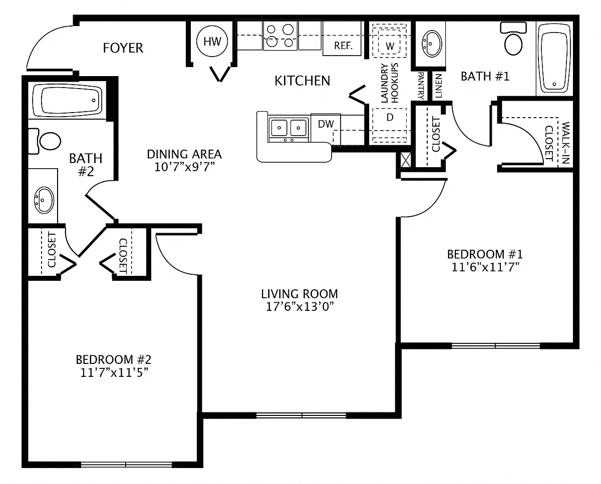 Floor plan 2Bed 2Bath