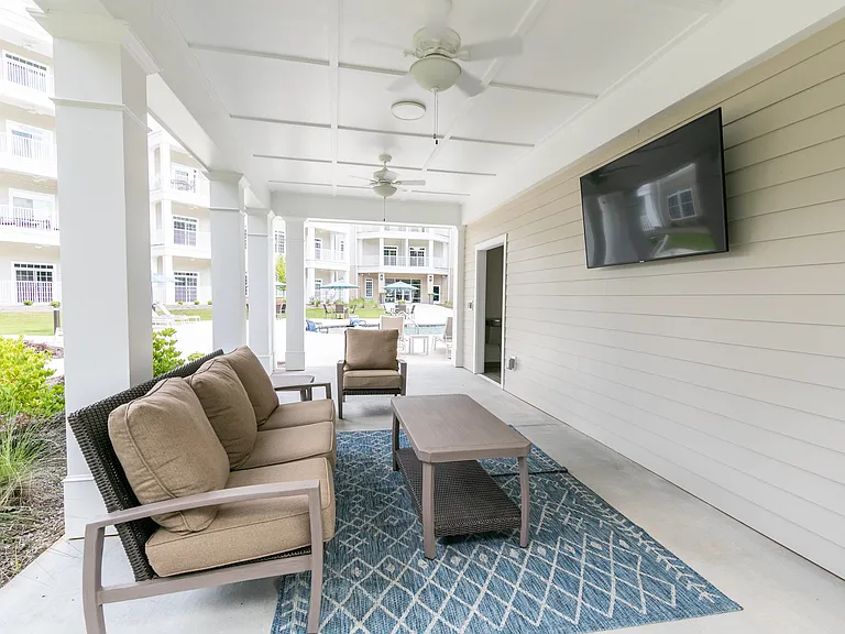 Outdoor patio with TVs