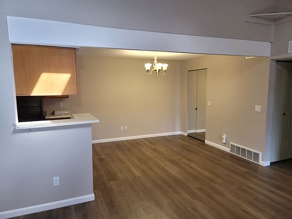 Dining area with walk in laundry room