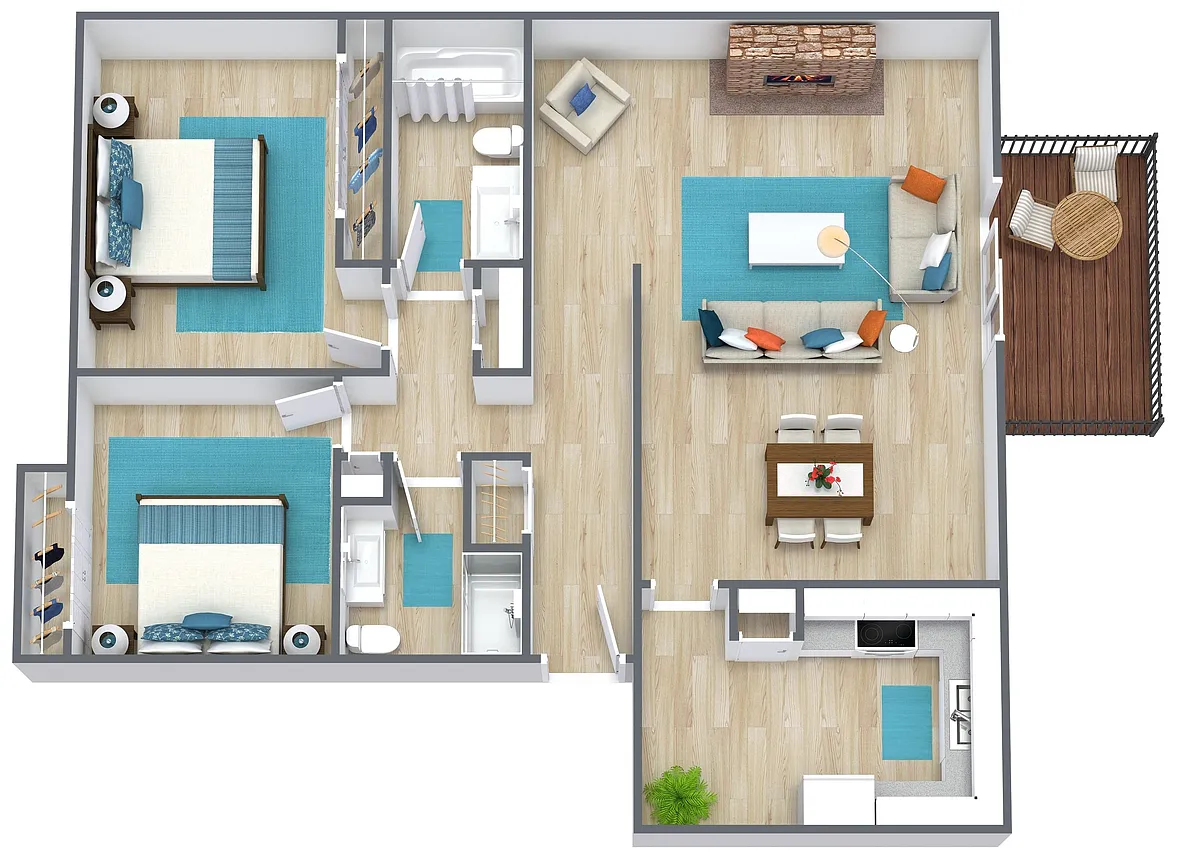 Floor plan 2 bedroom 2 Bathroom