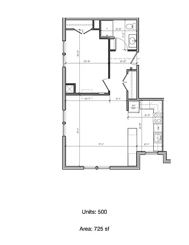 Floor plan One Bedroom Top Floor Corner