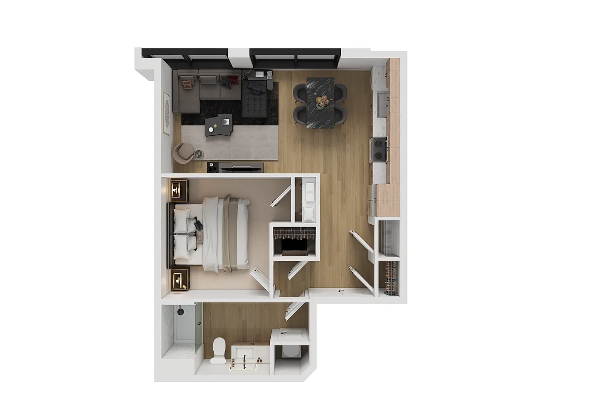 Floor plan 1 Bedroom Apartment