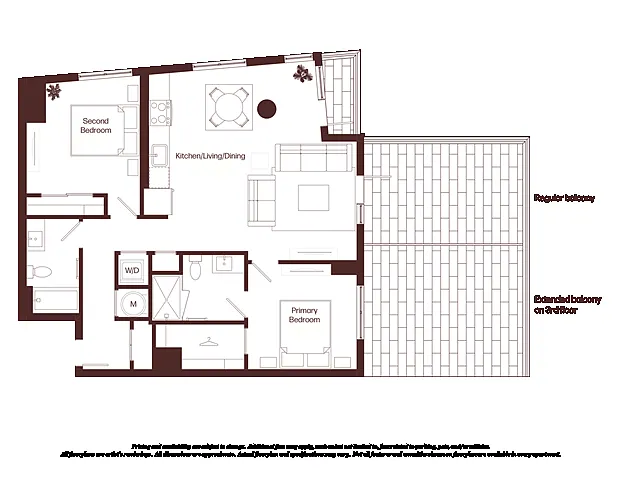 Floor plan 2 Bed - 2 Bath | b04
