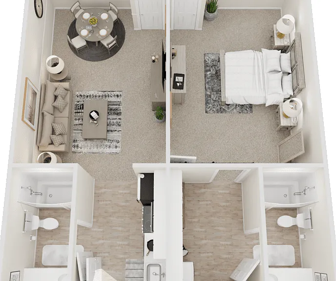 1 Bedroom Floorplan Diagram