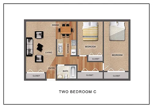 Floor plan Two Bedroom C
