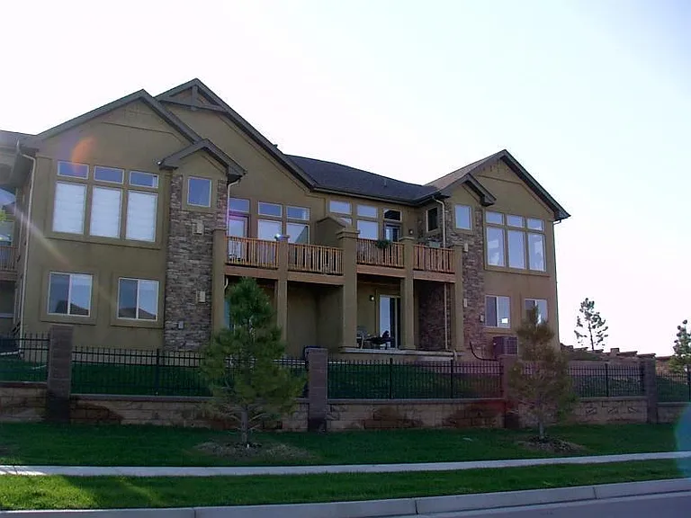 Back of house view of decks