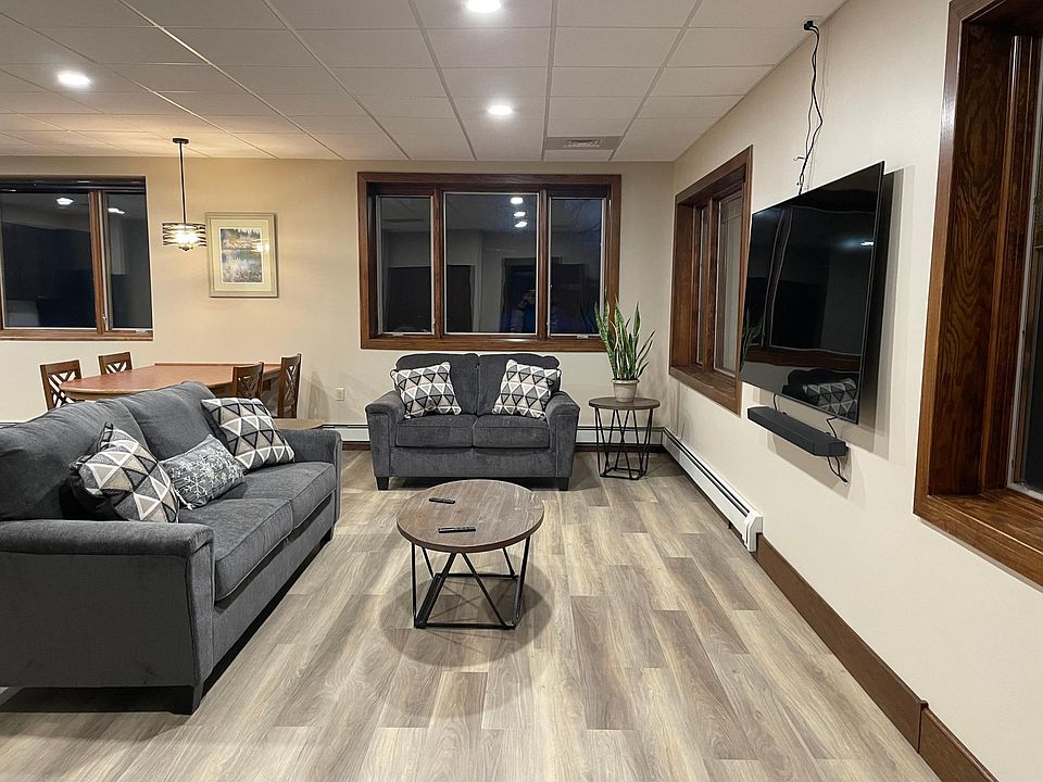 Living room with large screen TV