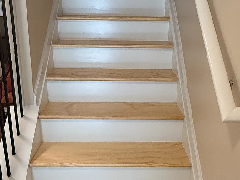 Newly installed hardwood steps