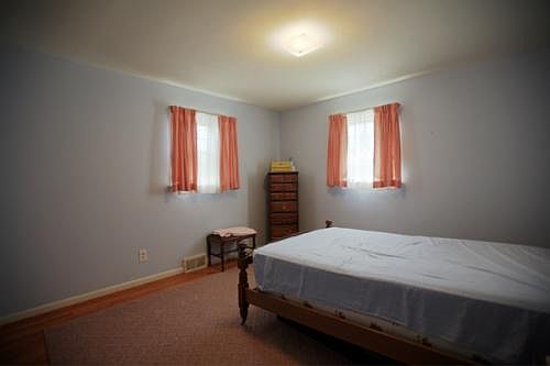 Nice size Bedroom with a double door closet. Painted Blue