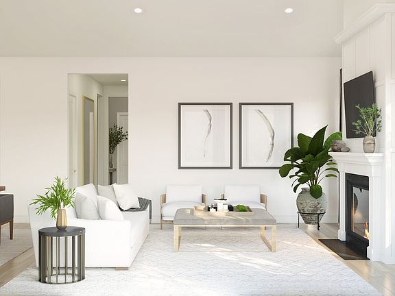 Decorative fireplace in great room