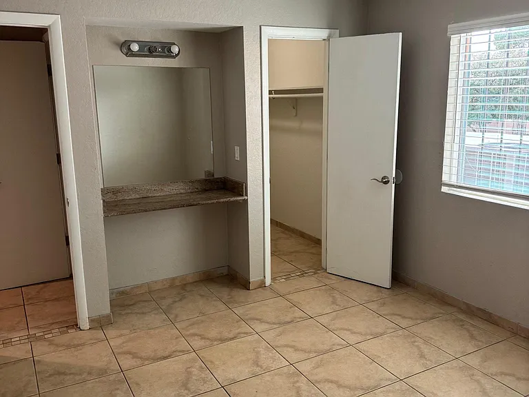 walking closet in main room with powder area