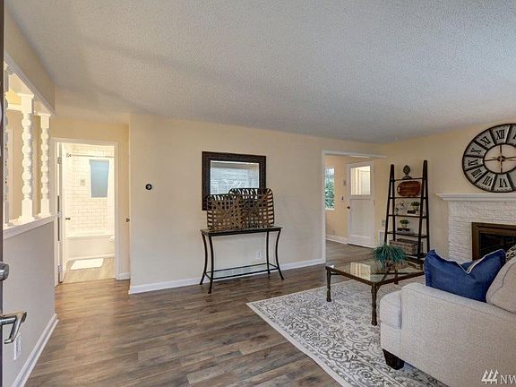 Inviting living room with fireplace!
