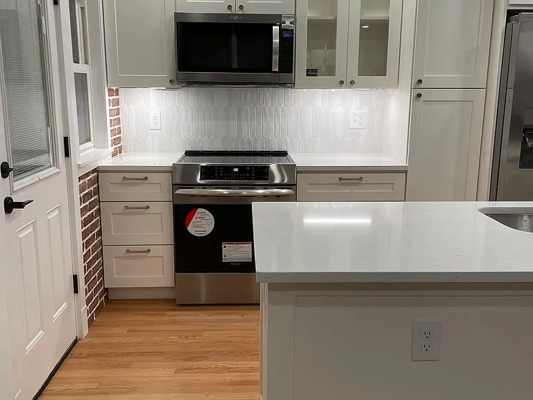 Stove with built in microwave.
