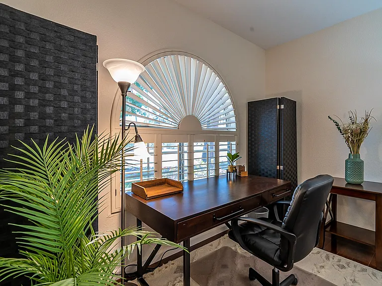 Private work space: Printer Table and Super fast WiFi + 2 large room dividers for privacy