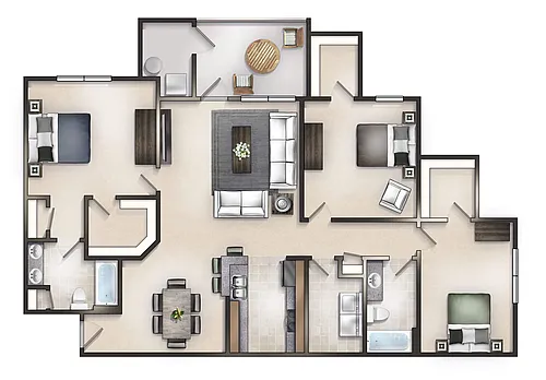 Floor plan The Katherine with Balcony