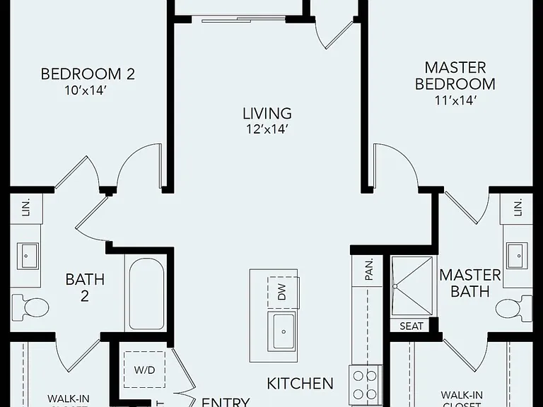 B1a | 2 bed 2 bath | 1092 sq ft B1a | 2 bed 2 bath | 1092 sq ft