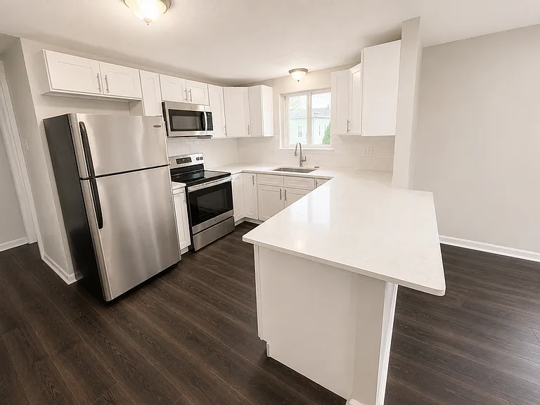 Modern kitchen with stainless appliances
