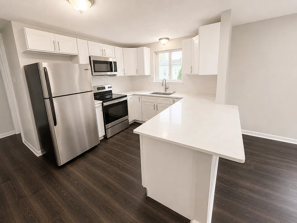 Modern kitchen with stainless appliances