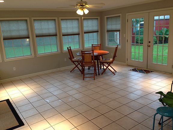 Sunroom faces backyard