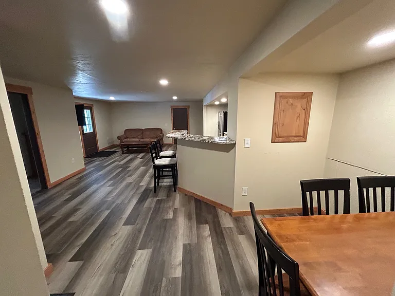 From Hall way, dinette, Living Room Kitchen Space
