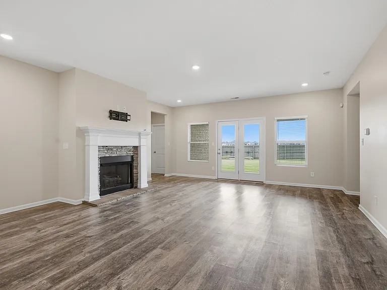 View from kitchen, propane fireplace available