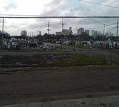 this is the view from the front porch the City skyline
